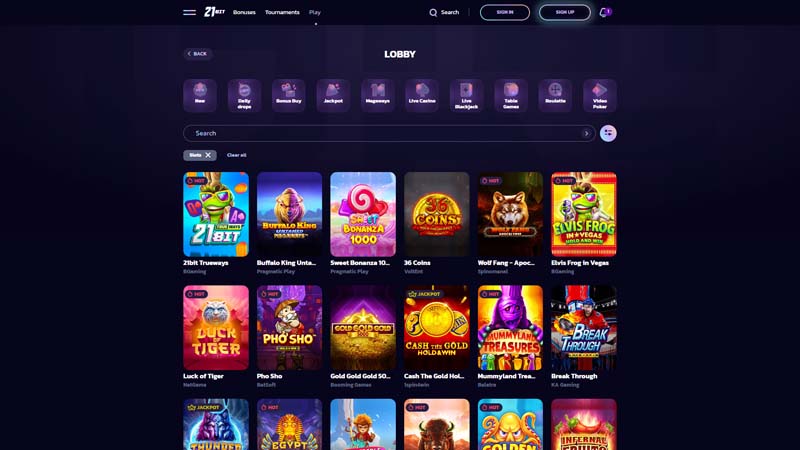 21bit slots screenshot