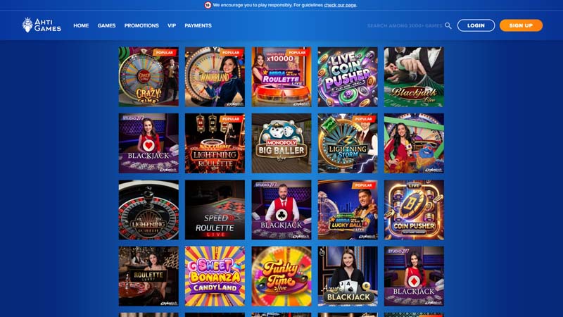 ahti-games-casino live screenshot