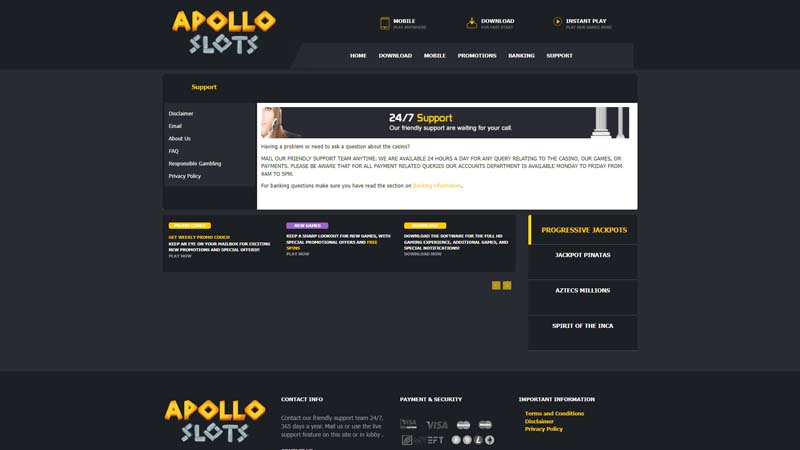 apollo-slots support screenshot