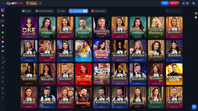 betfury live screenshot