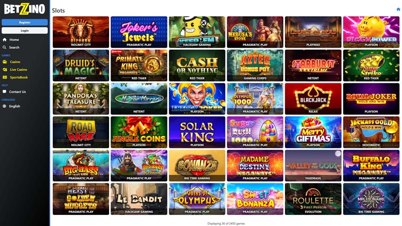 betzino slots screenshot