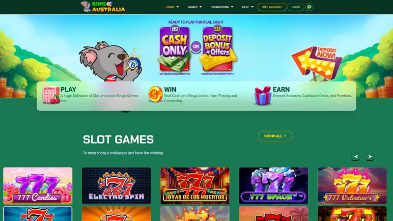 bingo-australia lobby screenshot