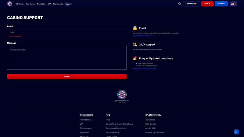Thumbnail bitcoincasino-us support
