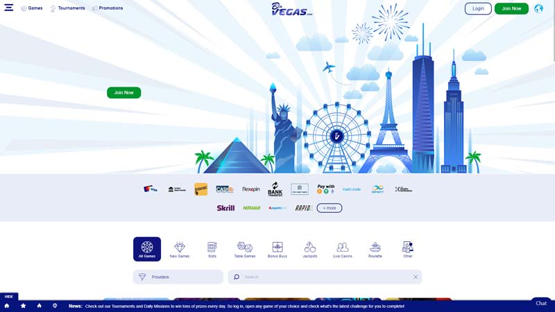 bluvegas lobby screenshot