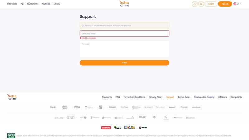 Thumbnail boho-casino support