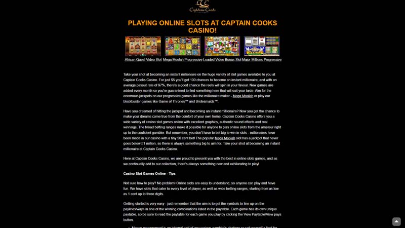 captain-cooks-casino slots screenshot