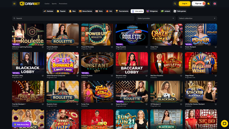 casabet live screenshot