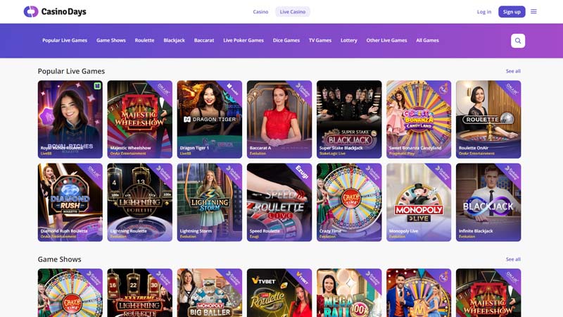 casino-days live screenshot