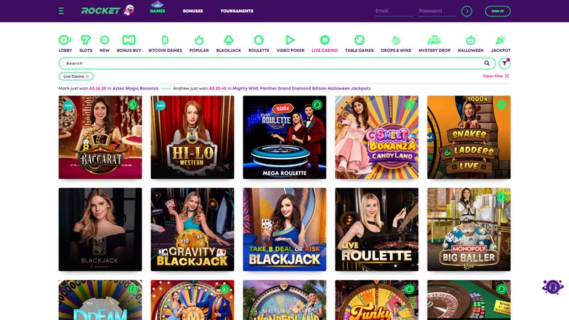 Thumbnail casino-rocket live