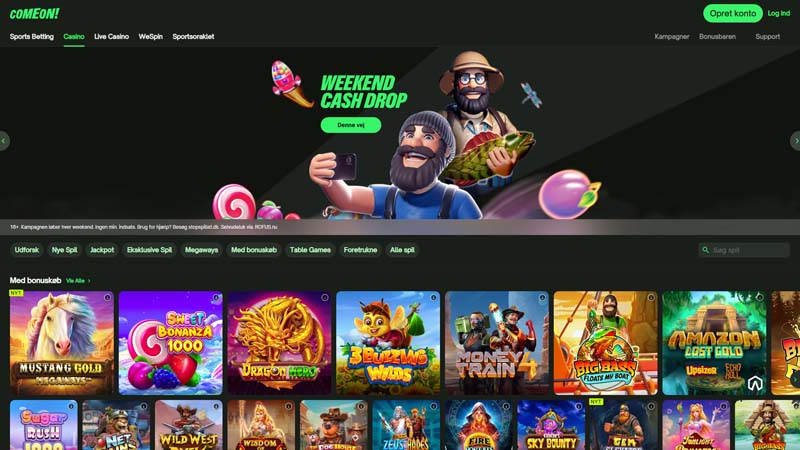 Thumbnail comeon-casino lobby