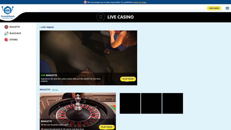 drueckglueck-casino live screenshot