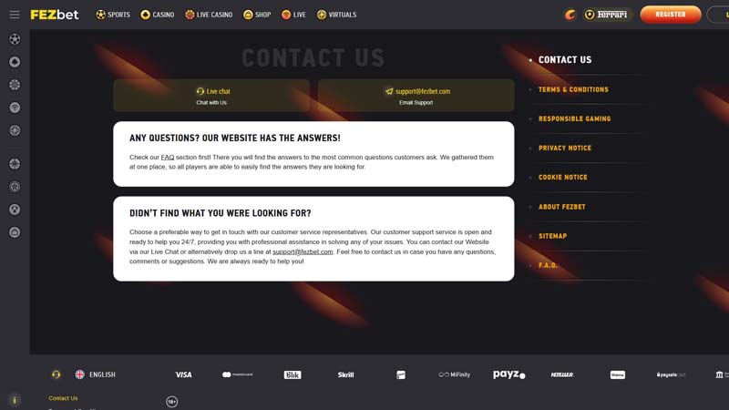 Thumbnail fezbet support