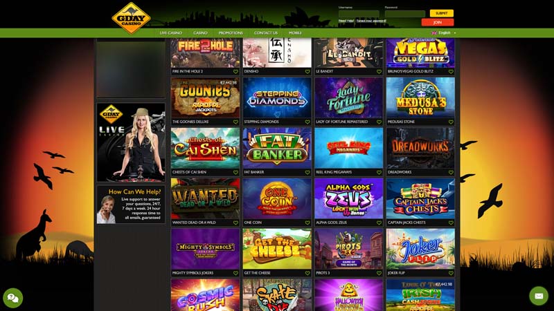 gday-casino slots screenshot