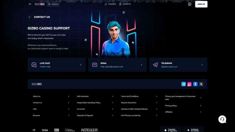 Thumbnail gizbo support