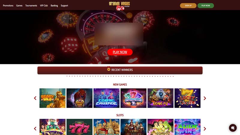 grande-vegas-casino lobby screenshot