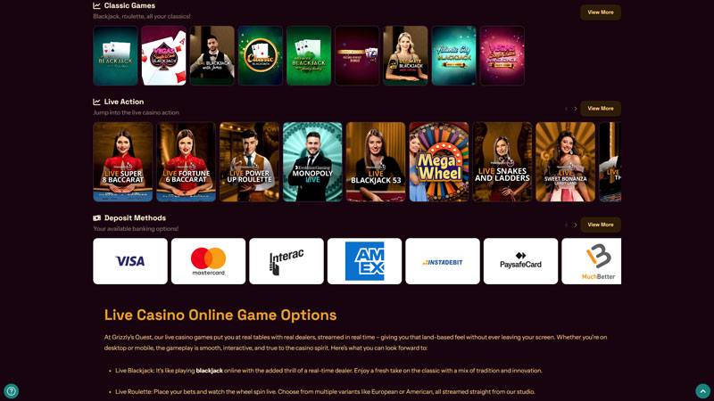 grizzlys-quest live screenshot