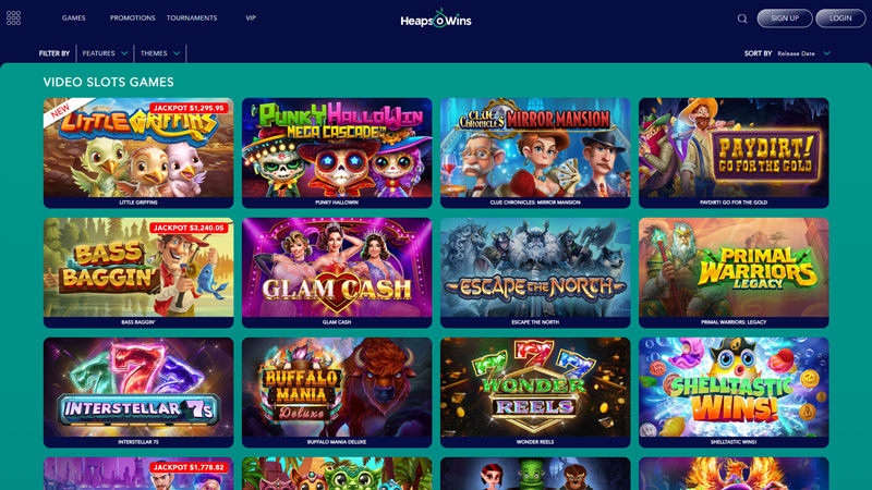 heaps-o-wins slots screenshot