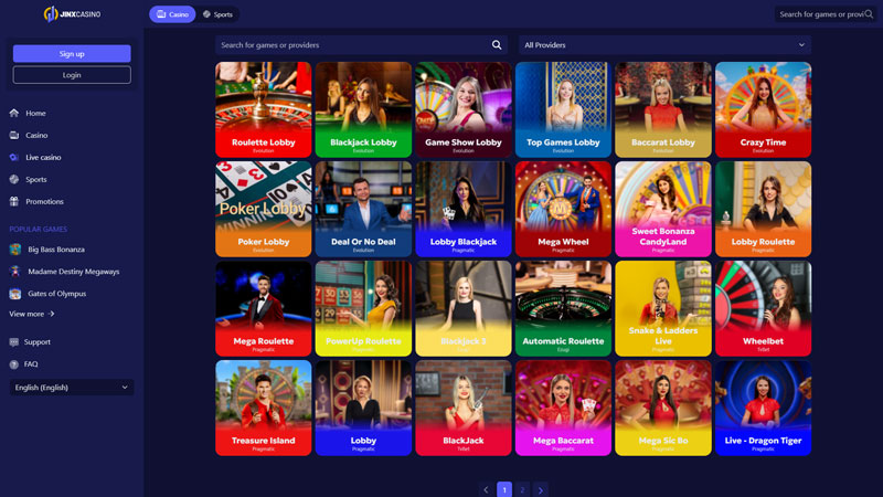 jinxcasino live screenshot