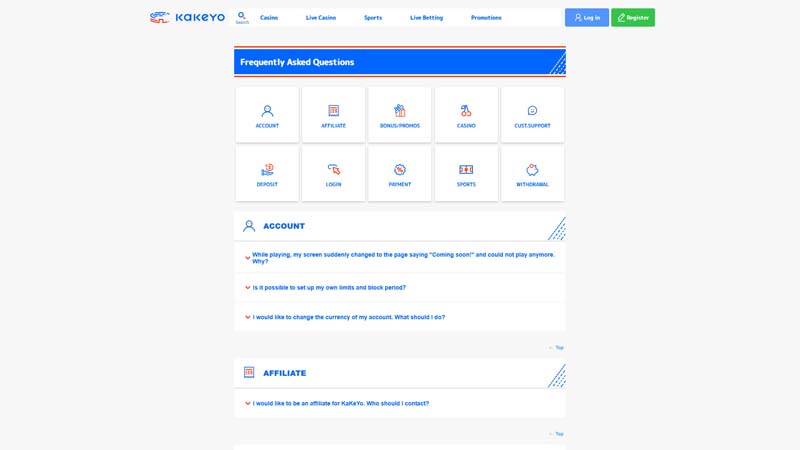 kakeyo support screenshot