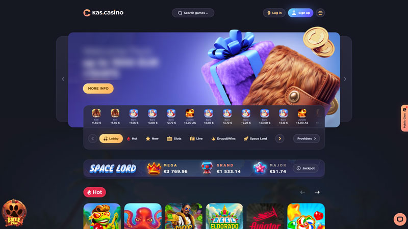 kas-casino lobby screenshot