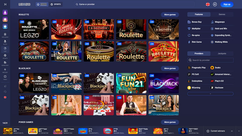 legzo live screenshot