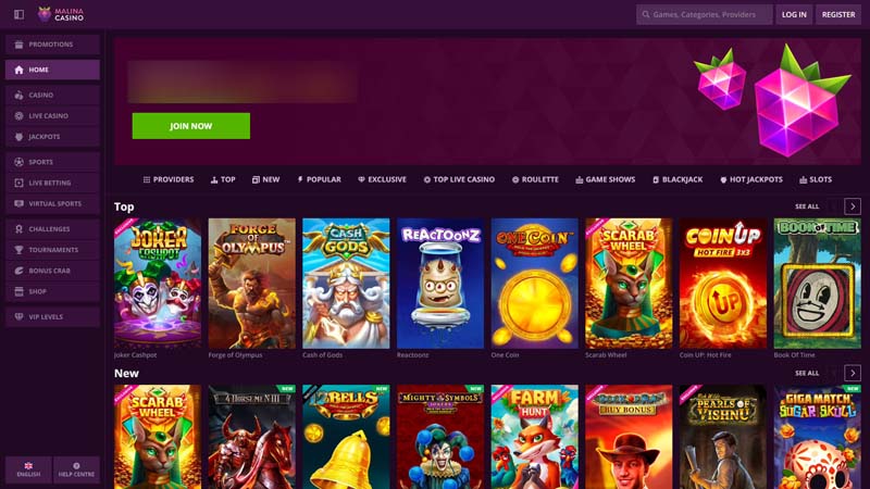 Thumbnail malina-casino lobby