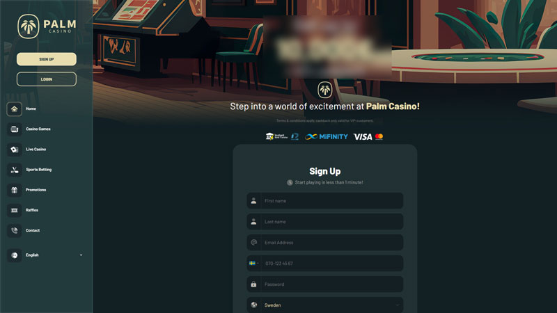 palm-casino lobby screenshot