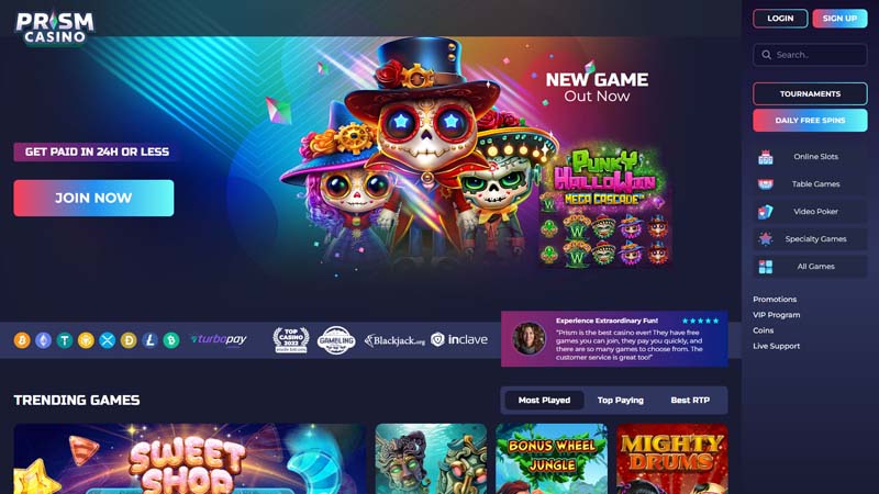 prism-casino lobby screenshot