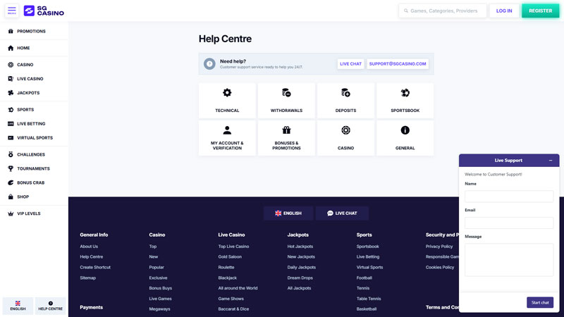 Thumbnail sgcasino support