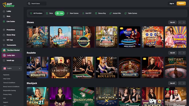 slot-hunter live screenshot