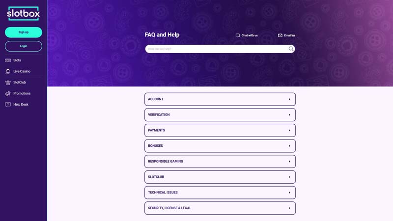 slotbox support screenshot