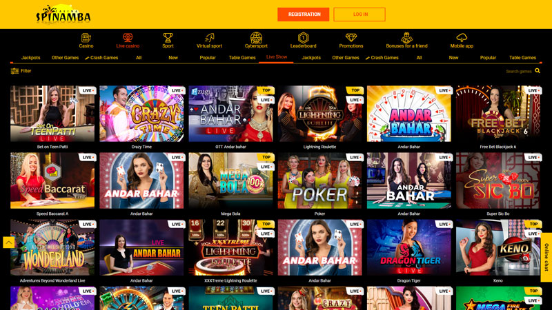 spinamba live screenshot