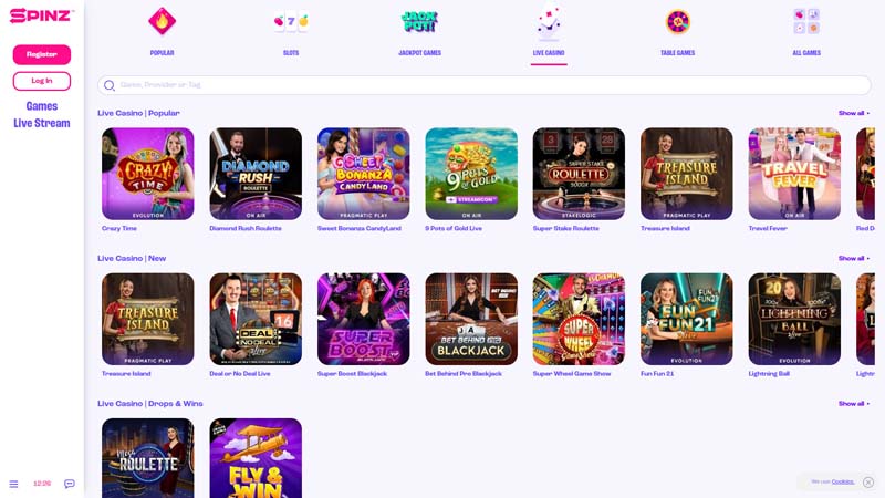 Thumbnail spinz live