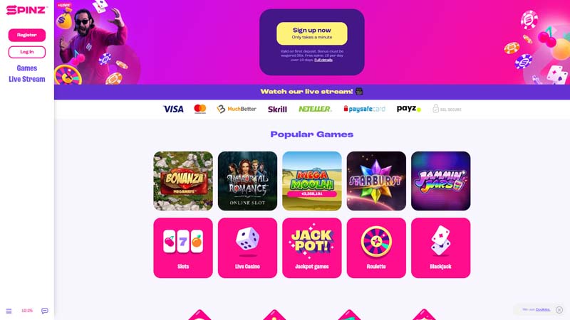 Thumbnail spinz lobby