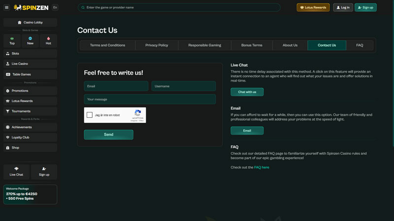 Thumbnail spinzen support