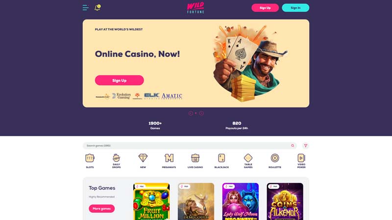 wild-fortune lobby screenshot